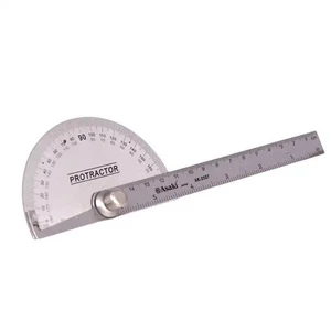 Thước đo góc 180 độ Asaki AK-2587 đa năng, thước thép xoay 180 độ, thước ke góc vuông,thước đo độ,thước đo góc đầu tròn