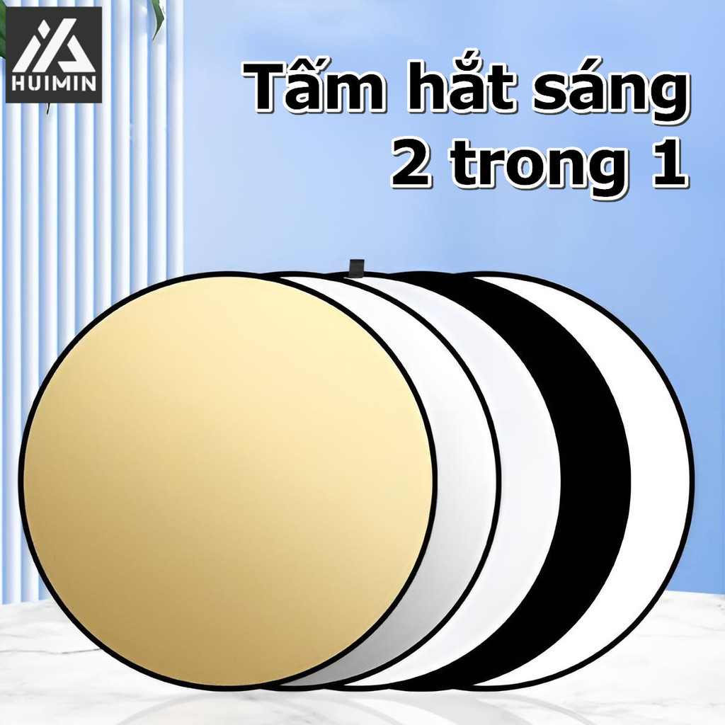 tấm phản quang để chụp ảnh, Tấm Hắt Sáng 2in1 Tròn, Miếng Hắt Sáng Chụp Ảnh Chuyên Nghiệp (vàng – bạc)