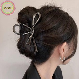 SAFENH Thời Trang Độc Đáo Hình Học Nơ Vuốt Tóc Cho Nữ Cô Gái Thanh Lịch Vuốt Tóc Đuôi Ngựa Kẹp Tóc Phụ Kiện Tóc Trang Sức Quà Tặng VN