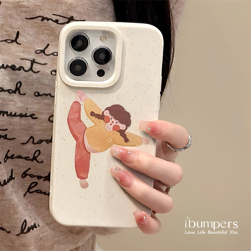 ibumpers Ốp Lưng IPhone Họa Tiết Cô Gái Dễ Thương Đơn Giản Cho IPhone 16 15 14 12 13 11 Pro Max IP 7 8 Plus X XS XR Ốp Điện Thoại Silicon Mềm Chống Sốc