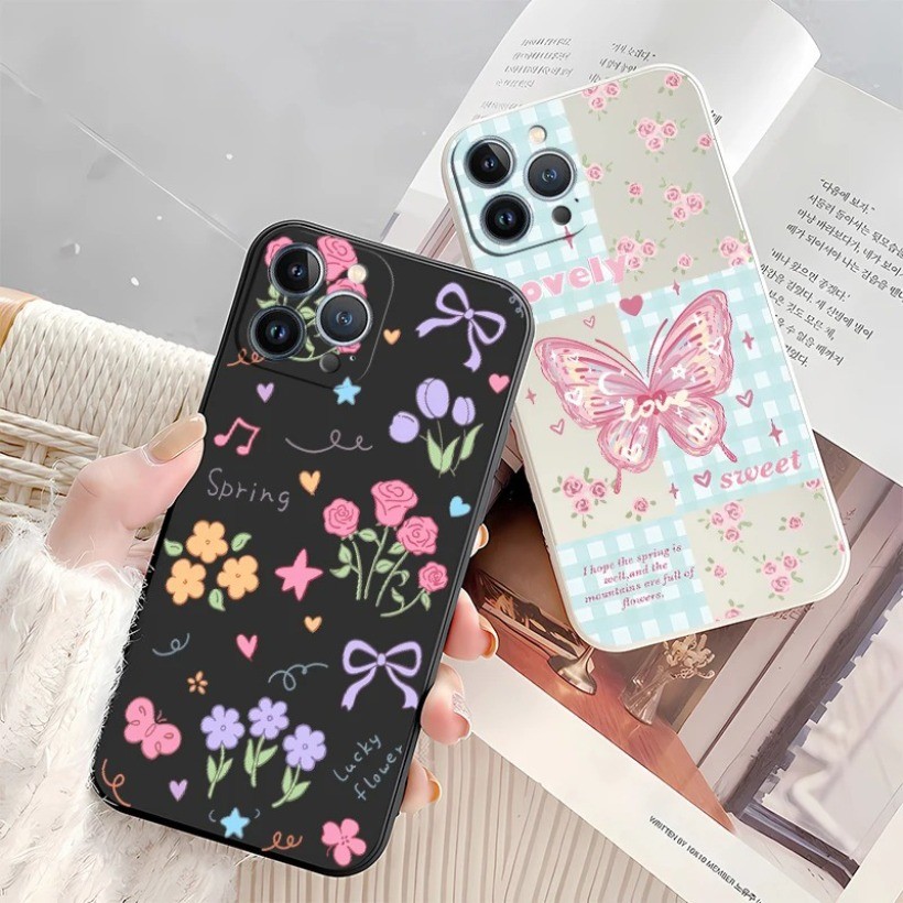 Ốp Điện Thoại Silicon Mềm Chống Sốc Cho Huawei Nova 13i 7i 3i 4e 5T Y70 Y71 Y72 Y7A Y9S Y9 Prime 2019 Vỏ Bướm Trong Vườn Lãng Mạn