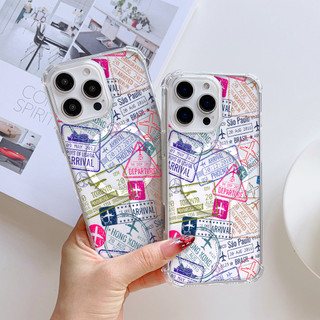Bộ sưu tập tem du lịch Vỏ từ tính chống rơi cho IPhone 16 16e 15 14 13 12 11 Pro Max X XS XR XSMAX 7 8 + Plus SE 2020 / 2022 Vỏ bọc CXSJ