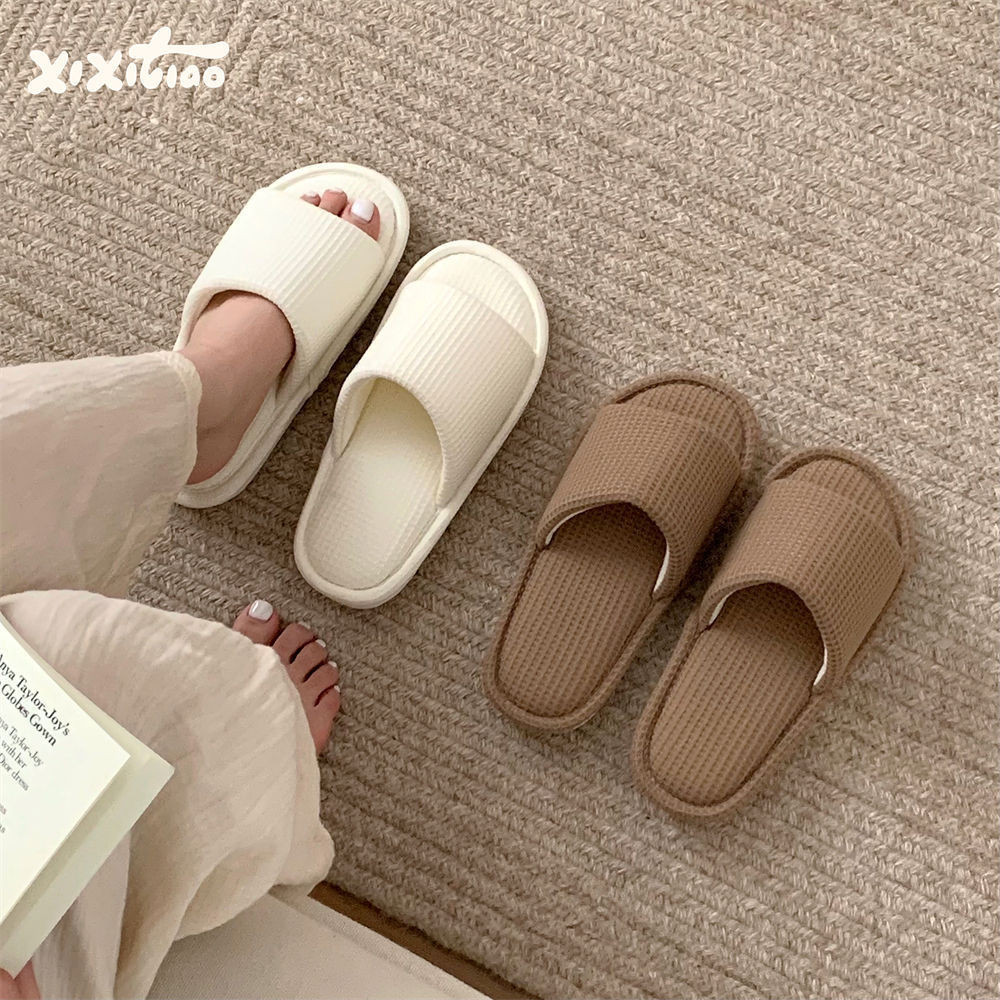 XIXITIAO Dép Nam Nữ Đơn Giản Vách Ngăn Mùa Xuân Mùa Hè Nhà Thường Ngày Hút Mồ Hôi Thời Trang Thoải Mái Vải Cotton