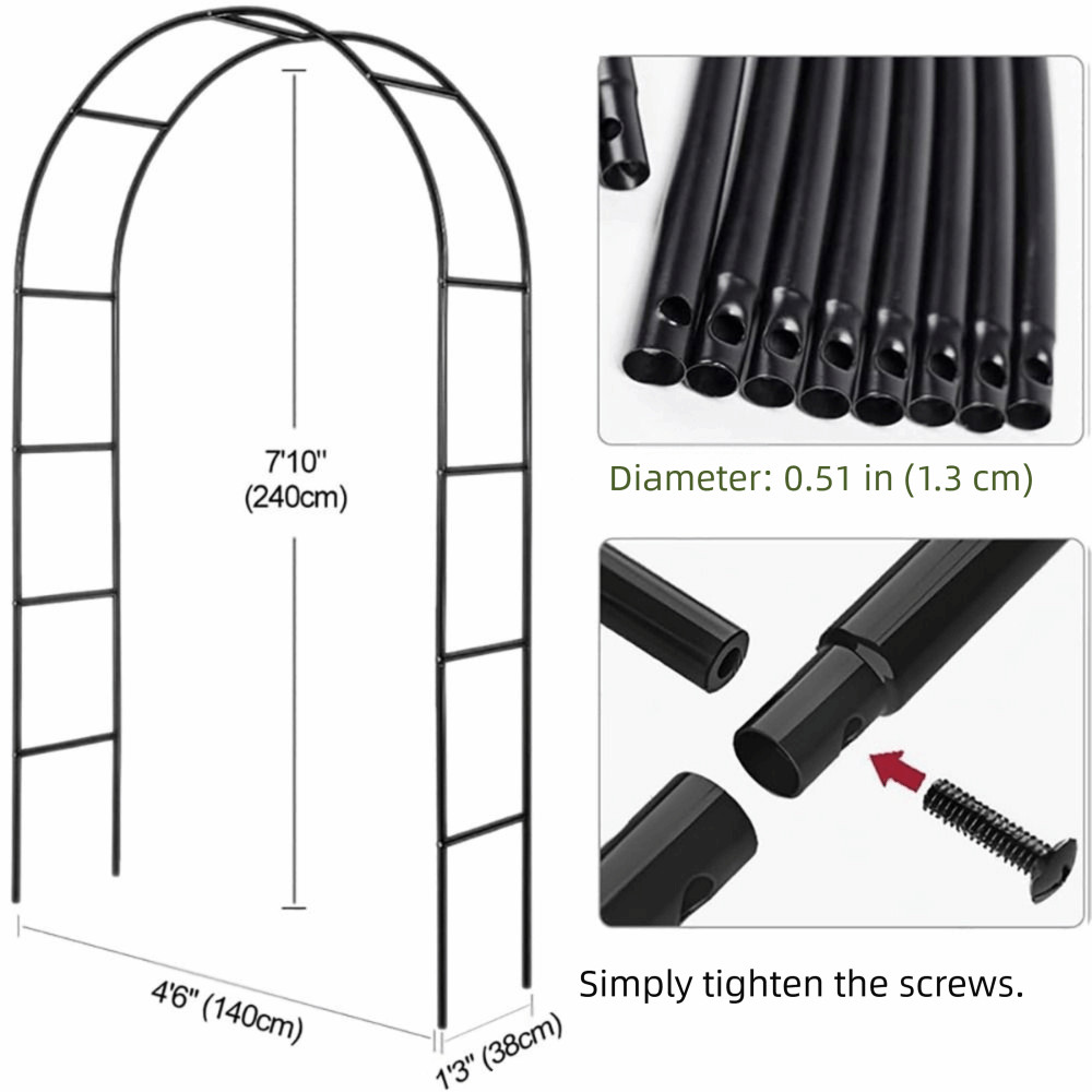 CAST Giá đỡ hoa vòm, Hỗ trợ cây leo Bóng bay xanh đen Trắng vòm, Phụ kiện nghệ thuật sắt lắp ráp tự do sáng tạo Khung hoa Cửa trong nhà ngoài trời