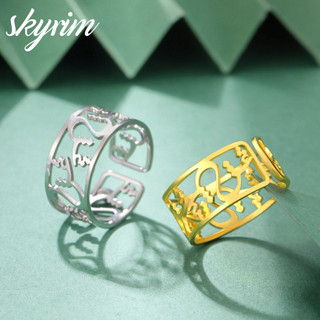 Vòng thép không gỉ Titan SKYRIM Thiết kế biểu tượng rỗng cho nữ
