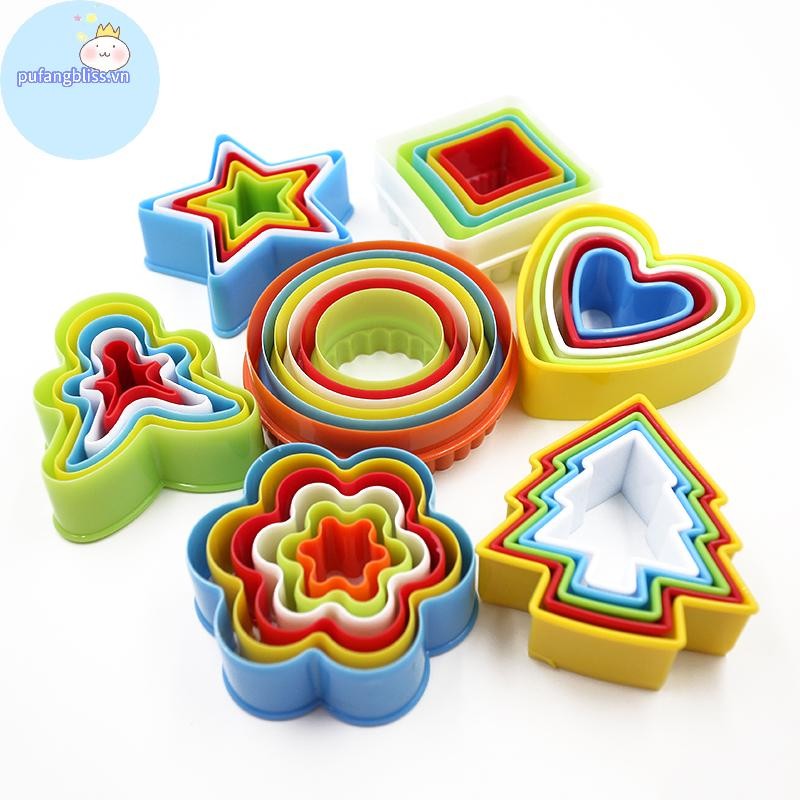 Pufangbliss Fondant Bánh Quy Làm Bánh Quy Khuôn Khuôn Cắt Cạnh Đảng DIY Nhựa Dụng Cụ VN
