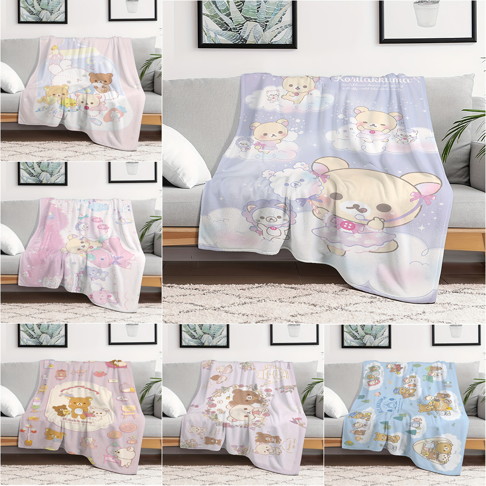 Rilakkuma Flannel Chăn Một Mặt In Flannel Chăn Điều Hòa Không Khí Chăn