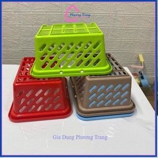 Combo 4 Giỏ Đựng Đồ Có Quai Xách Nhựa, Giỏ Đựng Đồ Nhà Tắm, Đựng Mỹ Phẩm Đa Năng - Phương Trang