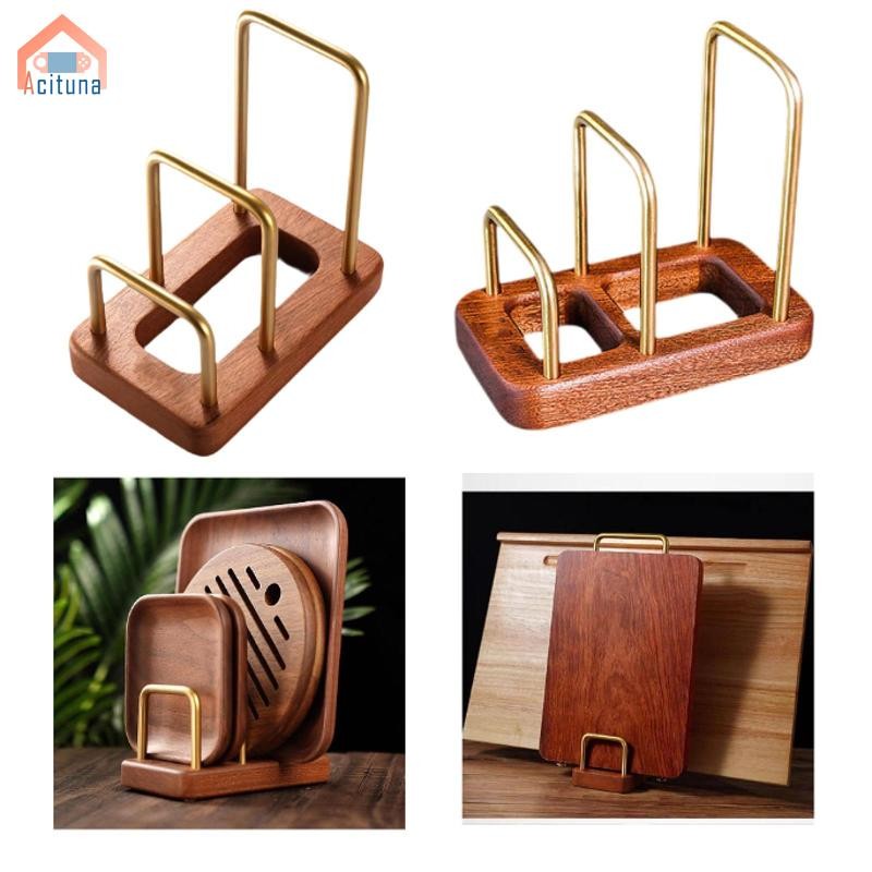 Giá đỡ thớt, Giá đỡ bằng gỗ và kim loại cho nồi và nắp chảo, cắt