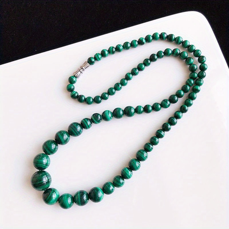 Mới Thanh Lịch Malachite Vòng Cổ Hạt Ngắn Tháp Chuỗi Xương Đòn Trang Sức