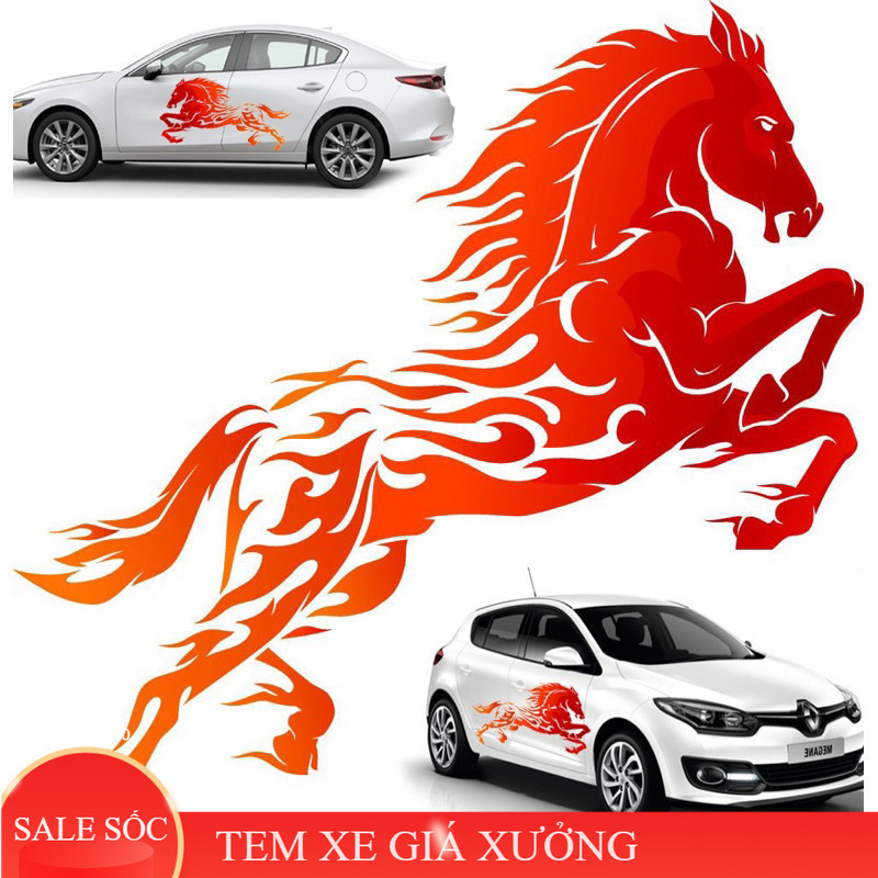 Decal hình Cặp Ngựa Dán Xe Hơi Siêu Phong Cách nhiều kích cỡ ( 1 ĐÔI ...