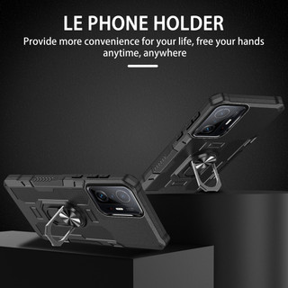 Dành Cho Xiaomi 11T / 11T Pro 5G / 11 Lite 5G Ốp điện thoại PC Cứng Mặt Sau Mềm TPU Edge Bảo Vệ Camera Vòng Giá Đỡ Chân Đế Chống Sốc Mỏng Vỏ