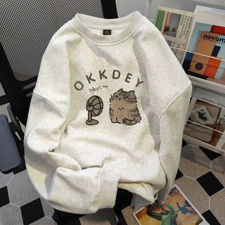 Áo sweater nỉ dài tay bo viền nam nữ Form rộng mèo okkdey cute
