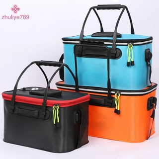 < zhuliye789 > Túi câu cá EVA di động Thùng câu cá có thể gập lại Hộp cá sống thoáng khí Hộp đựng nước cắm trại PanBasin Túi lưu trữ