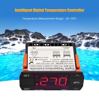 Bộ điều khiển nhiệt độ kỹ thuật số 30A STC-3000 Bộ điều chỉnh nhiệt độ thông minh AC 220V Bộ điều nhiệt tủ lạnh Hỗ trợ sưởi ấm / Làm mát / Hiệu chỉnh nhiệt độ / Khởi động trễ / Cao hoặc Lo