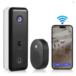 Camera chuông cửa Video không dây có chuông Ringer chạy bằng pin AI PIR Phát hiện con người IP65 Chống nước 2.4G WiFi Âm thanh 2 chiều Xem đêm Lưu trữ đám mây Camera cửa trước trong — ảnh 1