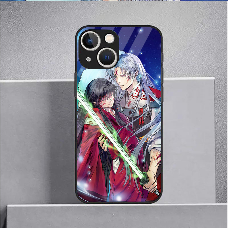 Ốp Điện Thoại Di Động Kính Cường Lực Inuyasha 01 Cho iPhone 16 15 14 13 12 11 Pro XS Max Plus Mini X XR 8 7 6s SE2 / 3