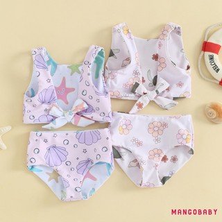 Mg-kids Girl Hai Mảnh Đồ Bơi Vỏ Mùa Hè / In Hoa Thắt Nút Tankini Và Quần Short Co Giãn Bộ Đồ Tắm Bikini
