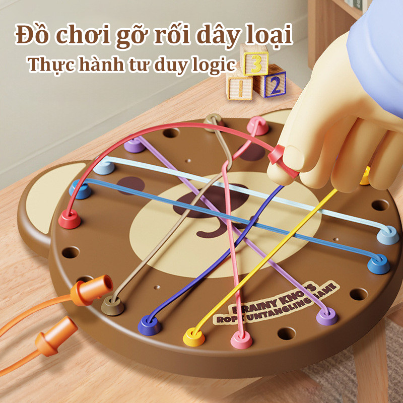 Đồ chơi gỡ rối dây loại, thông minh cho bé trò chơi tháo gỡ dây rối thử thách cờ gỡ rối IQ
