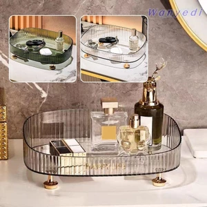 Bộ sắp xếp mặt bàn WANYEDI, Hộp đựng nước hoa trang điểm chống trượt trong suốt, Đa chức năng có đế vàng Hộp đựng mỹ phẩm dung tích lớn tại nhà
