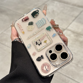 Miếng dán thả keo DIY tiên tiến Vỏ điện thoại PC trong suốt cho iPhone16 15 14 13 12 Pro Max chống sốc bảo vệ camera chống rơi bìa cứng