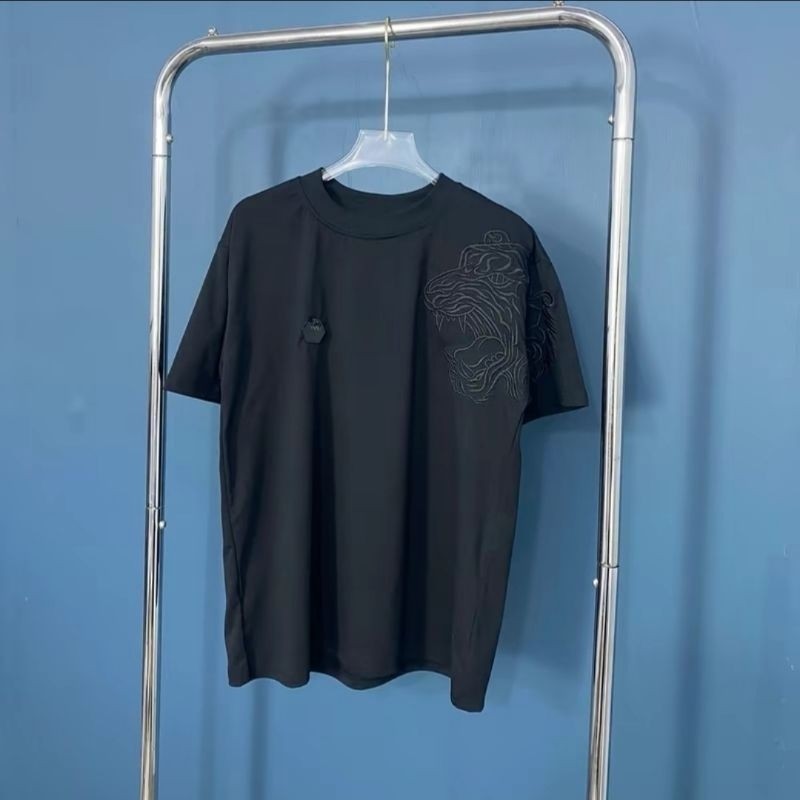 Áo Thun Thêu Hổ 1 Vai Philipp Plein qp KCloset Áo Phông Cotton Dày Dặn Dáng Rộng Nam Nữ NA452