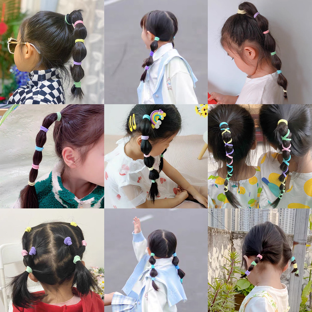 50 / 200 Chiếc Nữ Bé Gái Dây Buộc Tóc Hàng Ngày - Đơn Giản Nhiều Màu Đuôi Ngựa Co Giãn Băng Đô Phụ Kiện Tóc