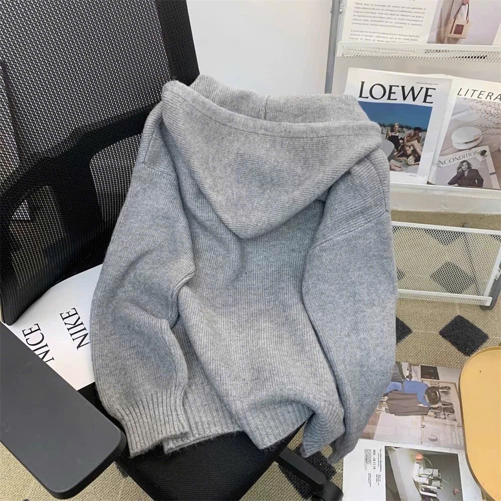 Áo Khoác Len Tăm Thêu Ngựa KCloset Áo Len Dày Dặn Dáng Rộng Nam Nữ NA604