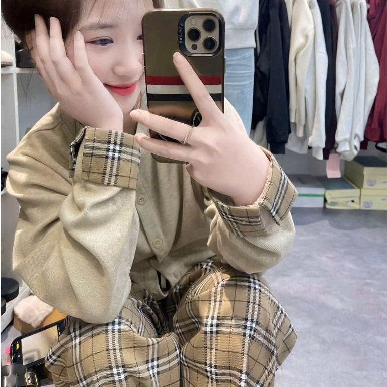 Set Quần Suông BR KCloset Mix Áo Khoác Len Tăm Thêu Ngựa Cổ Tay BR TTshop Thời Trang Nữ Cao Cấp