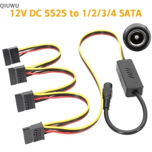 Cáp cấp nguồn ổ cứng QIUWU 5525 sang SATA 12V đến 4Pin Cáp ổ cứng Molex Bộ điều chỉnh điện áp bước xuống.