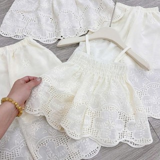 S214-[tomnaukids] Set áo dây phối quần suông ren cho bé gái size từ 8-30Kg