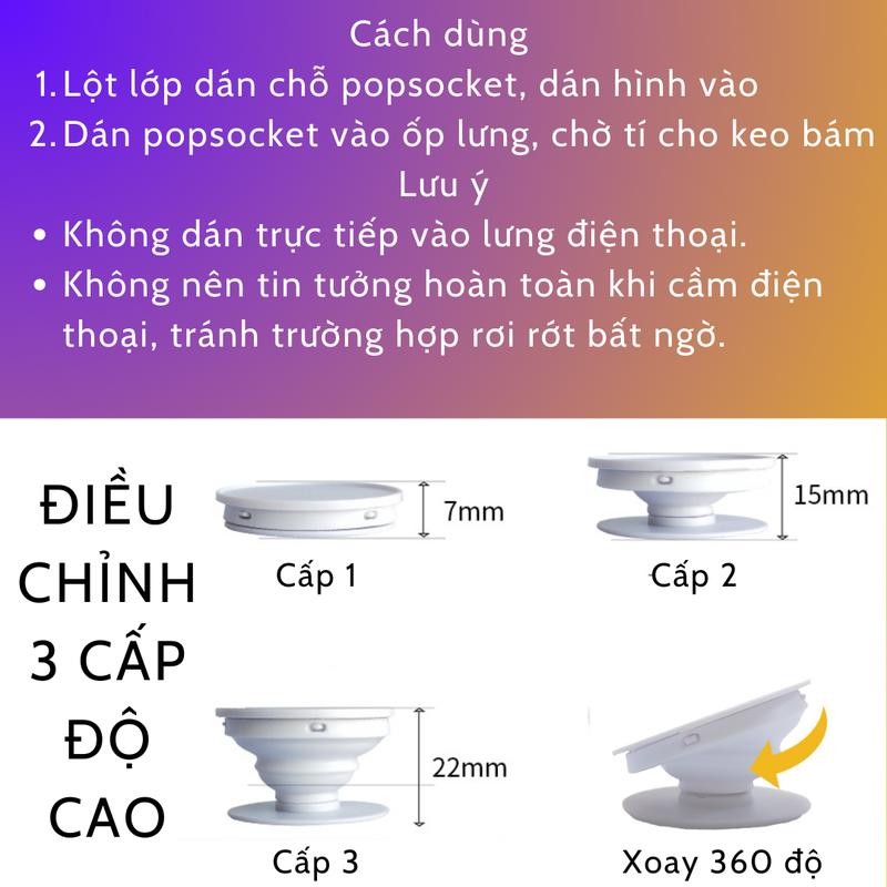 Popsocket Ume Idol, giá đỡ điện thoại griptok in theo yêu cầu, mẫu có sẵn HIEUTHUHAI, Dương Domic, Quang Hùng,...