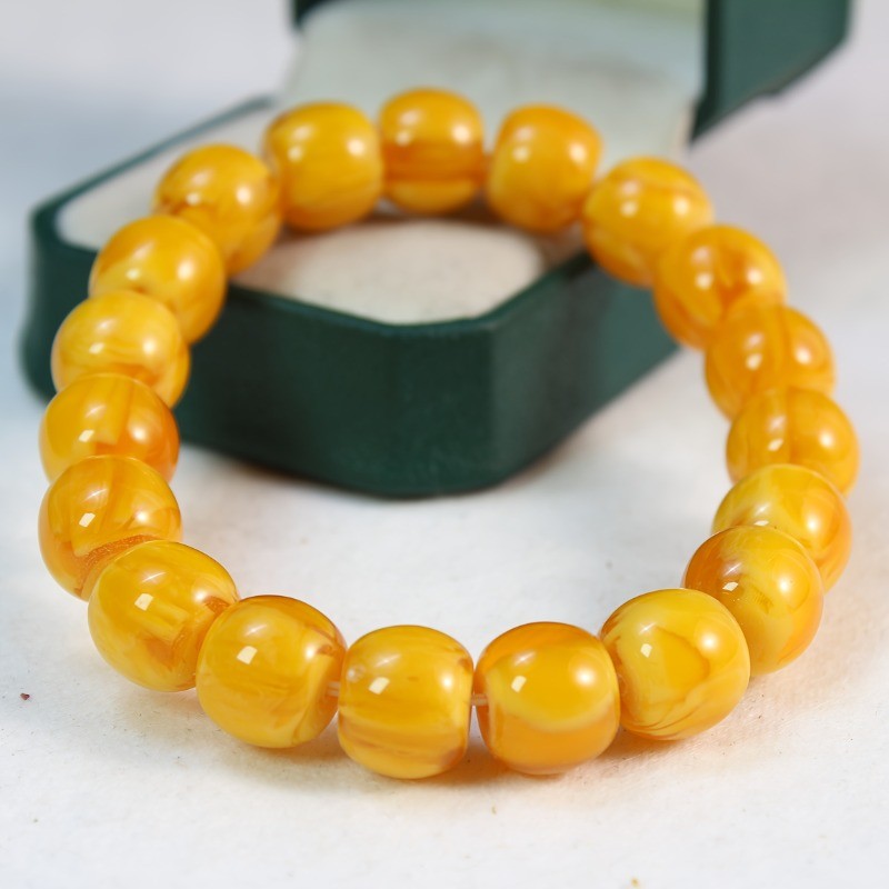 Vòng tay hạt mật ong hổ phách tự nhiên, Vòng tay thanh lịch Unisex Rất thích hợp cho quần áo thông thường hoặc Quà tặng thân mật, Phụ kiện trang sức