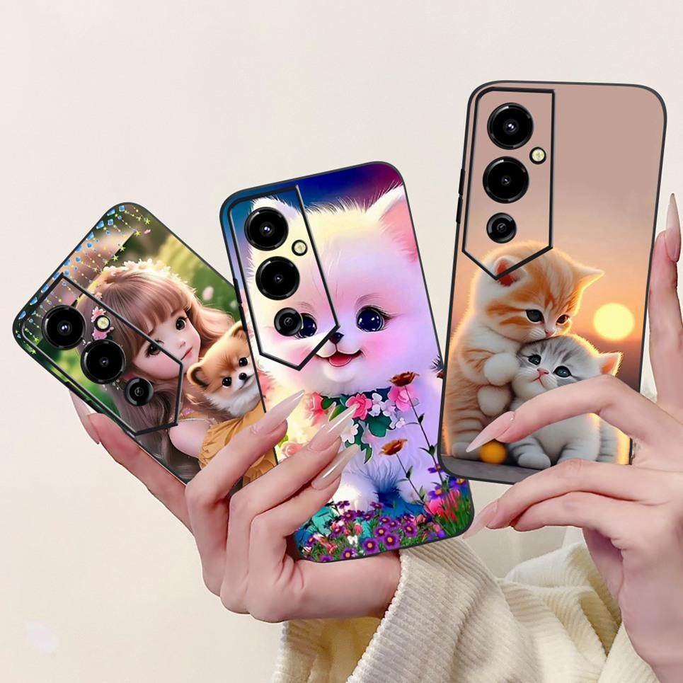 Ốp Điện Thoại Họa Tiết Rồng Sư Tử Cho Tecno Pova 4 Pova4 Pro 4G Ốp Lưng Hoạt Hình Mềm Mờ Silicon Shlle Cho Pova 4Pro