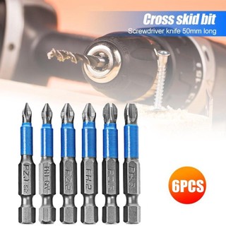 [Fuxin] Bộ 6 mũi tuốc nơ vít chống trượt điện cho tác động 50mm PH1 / PH2 / PH3 / cho PZ1 / cho PZ2 / PZ3