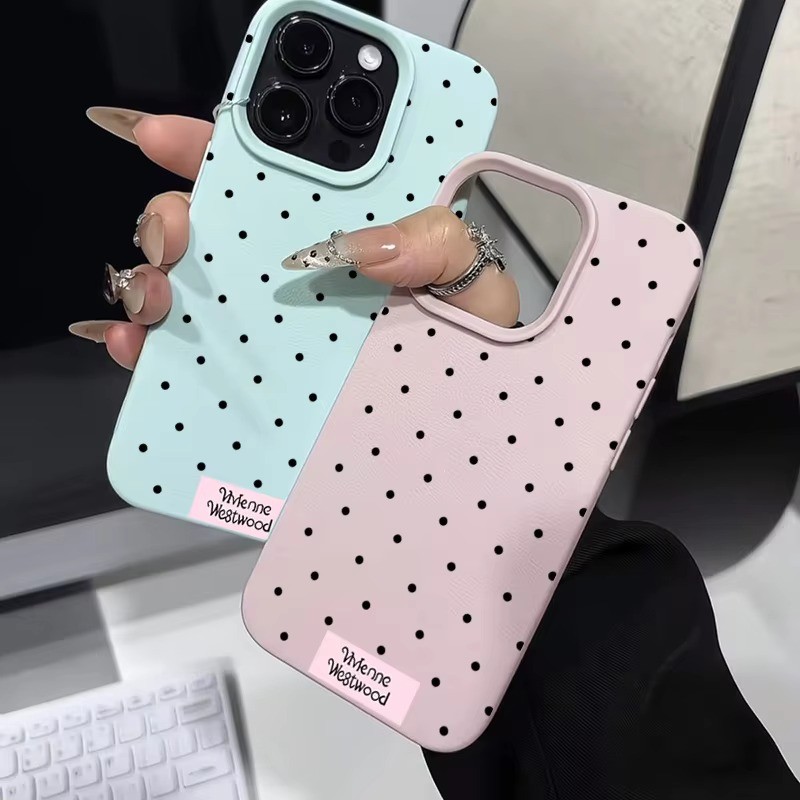 Ốp Silicon Họa Tiết Chấm Tròn Màu Đen Cho iPhone 16 15 Pro Max 14 Plus 13 12 11 XS Max X XR Bìa Mềm