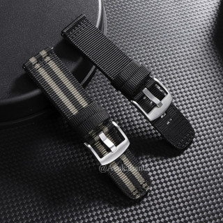 Vải Nylon Dây Đeo Đồng Hồ 22 Mm Cho SEIKO Diver Thạch Anh Cơ Đồng Hồ Phát Hành Nhanh Dây Đeo Đồng Hồ Nam Nữ Mềm Vòng Tay Thể Thao Đen Xám Sọc