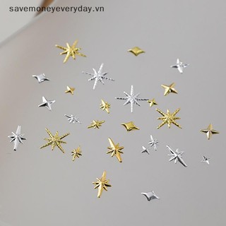 [savemoneyeveryday] 6 / 12 Lưới Trộn Đinh Tán Móng Tay Vàng / Bạc Ngôi Sao Ánh Sáng Móng Tay Nghệ Thuật Quyến Rũ Phụ Kiện Ánh Sáng Ngôi Sao Đồ Dùng Làm Móng Tay [vn]