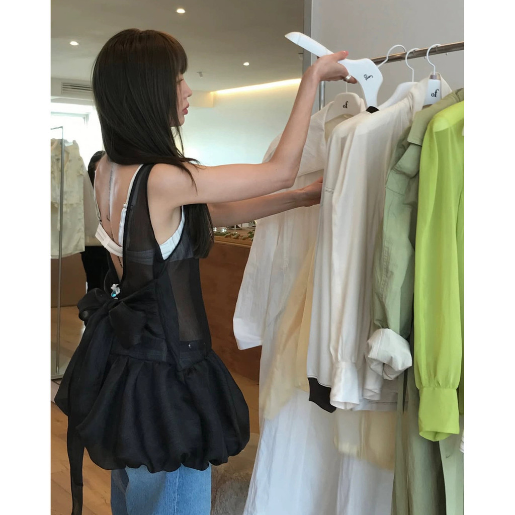 Bộ áo liền quần bó hoa trong suốt mỏng phong cách thiết kế Hàn Quốc phong cách thiết kế Hàn Quốc