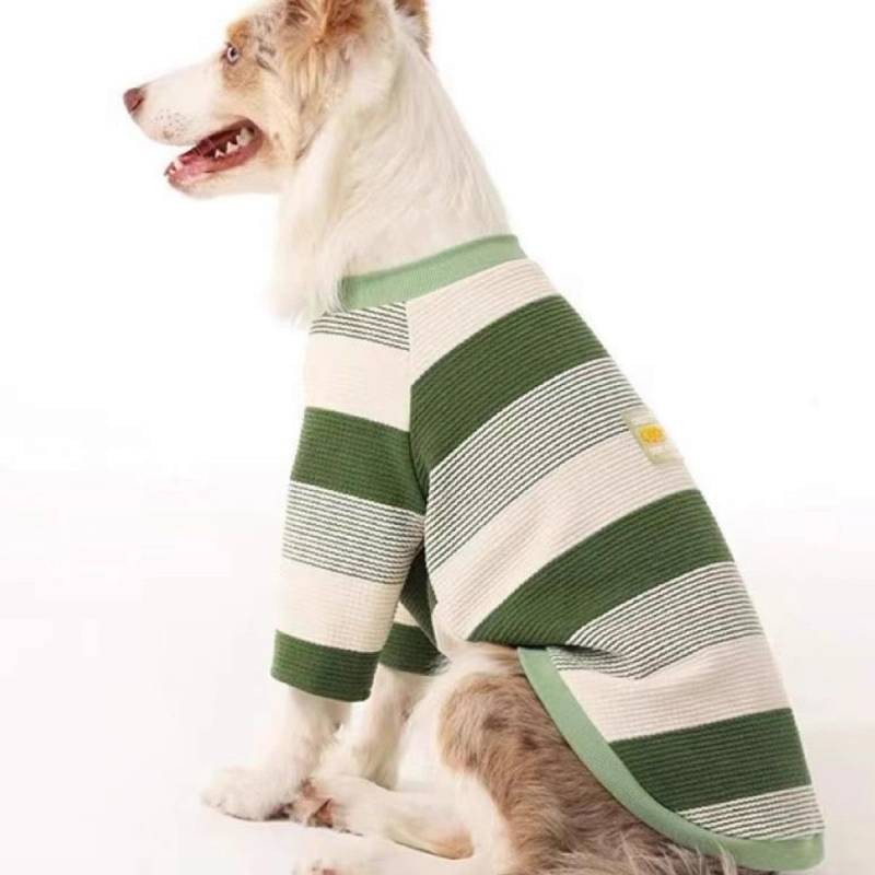 【Ready Stock】 Fashion Stripes Pet Vest Applicable to a Variety of Medium-Sized Dog Border Collie Retro Classic Look Dog Clothes Summer Thin ssRg