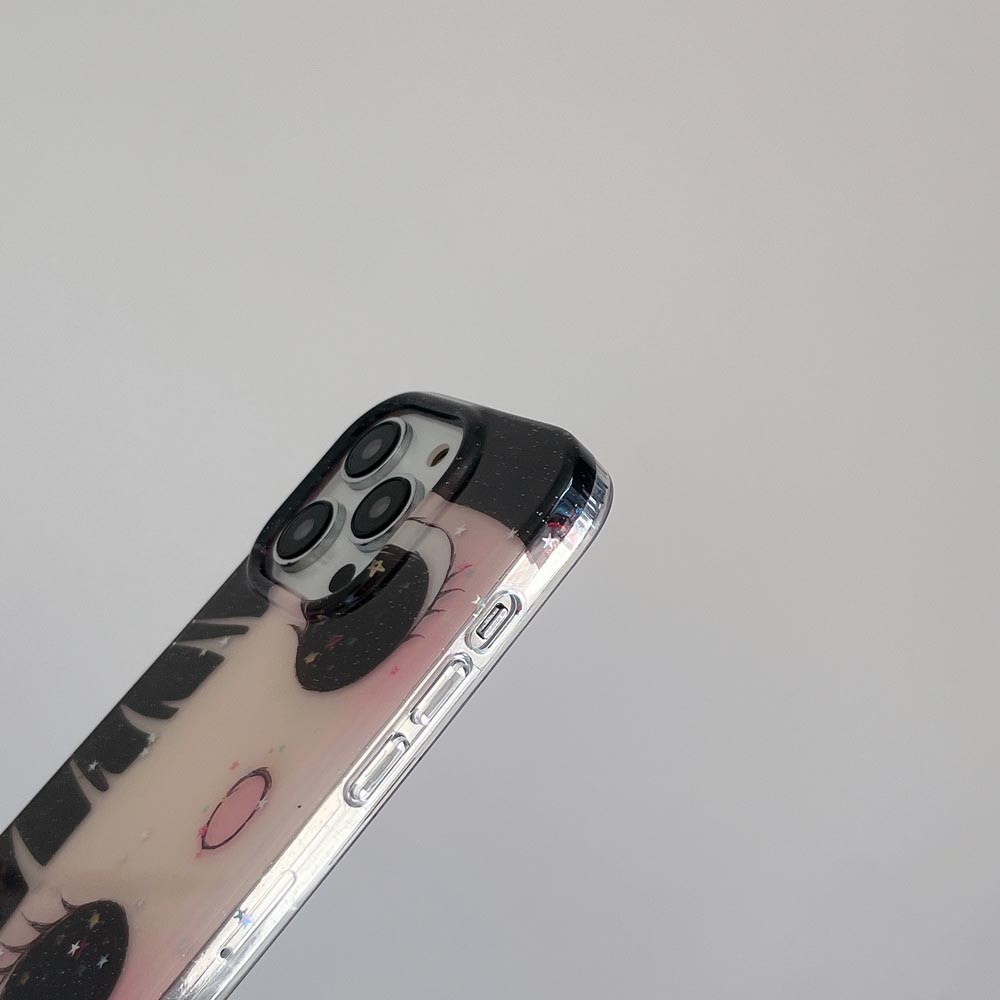 Vỏ cứng dạng bột lấp lánh Tương thích với iPhone 13 13Pro 13ProMax 14 14Pro 14ProMax 15 15Pro 15ProMax 16 16Pro 16ProMax 17 17Pro 17ProMax Ốp họa tiết mắt to