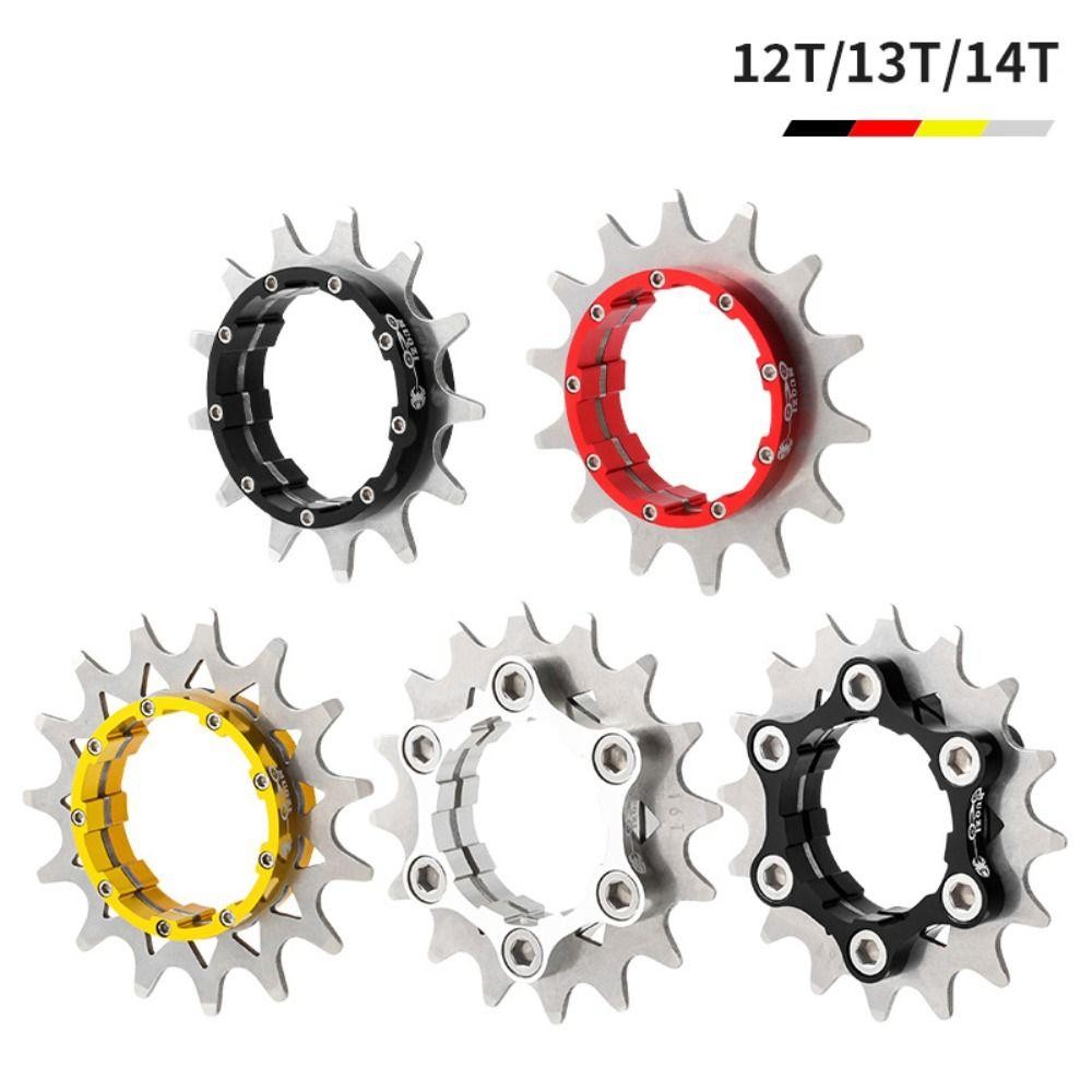 Bộ chuyển đổi tốc độ đơn ICUCKO, Hợp kim nhôm + Thép không gỉ 12T 13T 14T Cassette tốc độ đơn Cog, Phụ tùng xe đạp bạc màu đen nhẹ