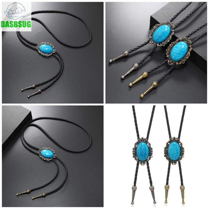 Dasbsug Vintage Bolo Tie Nam Thanh Lịch Hoa Ngọc Mặt Dây Chuyền Bolo Tie Cà Vạt Trang Sức