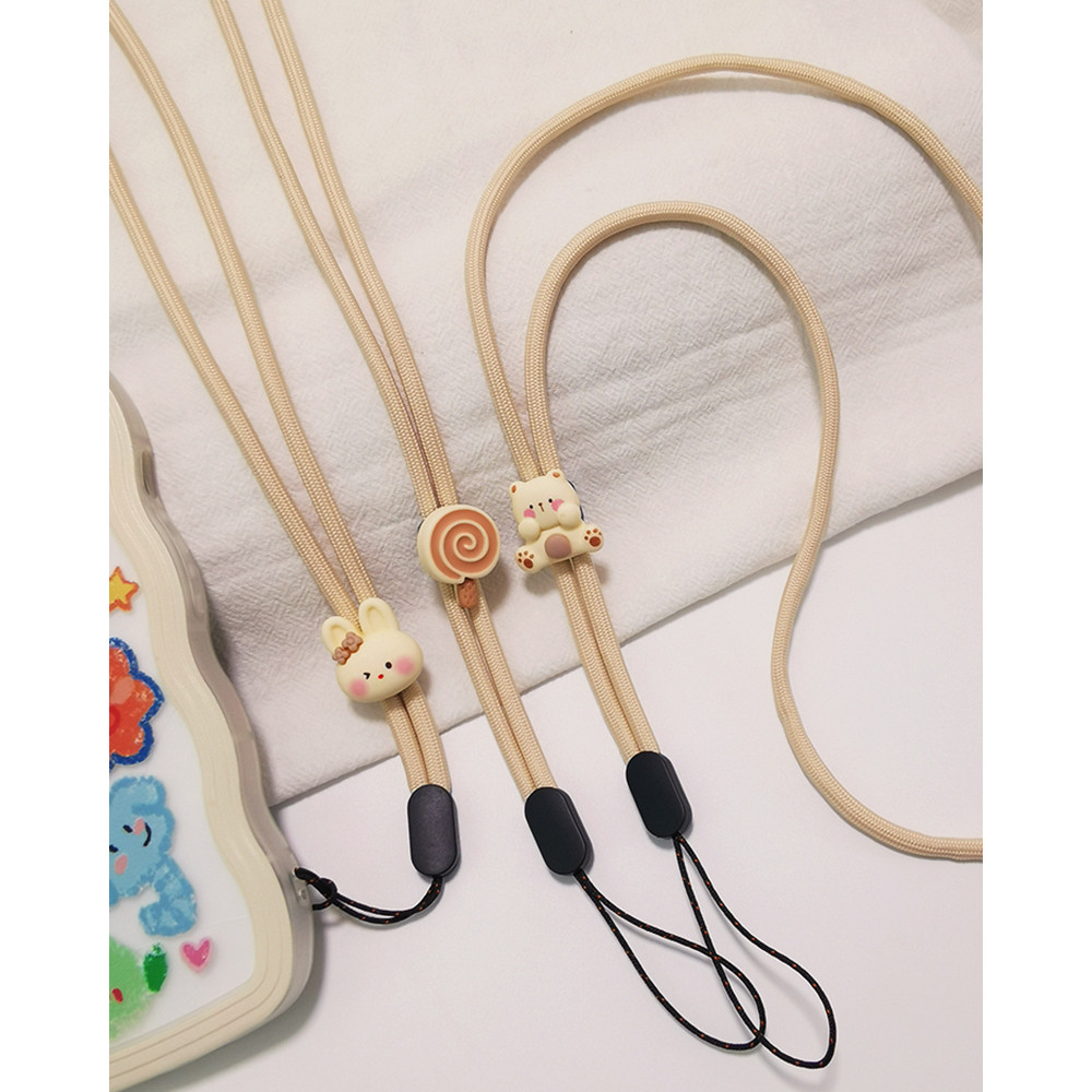 Thỏ Dễ Thương Dài Dây Điện Thoại Di Động Có Thể Điều Chỉnh Dây Treo Cổ Chống Mất Đồ Trang Trí Mạnh Bền Đẹp