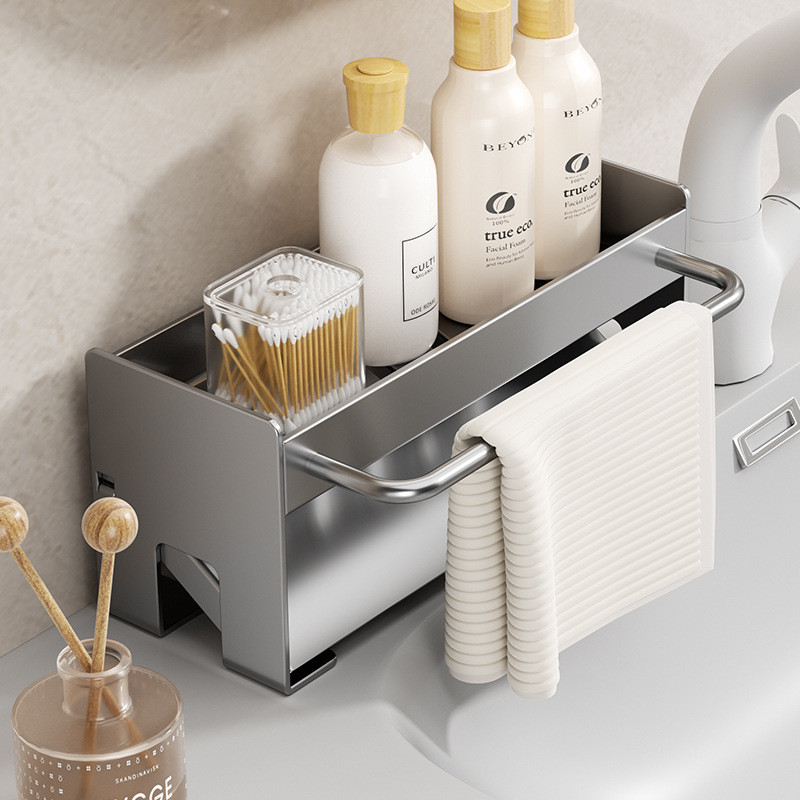 Giá đỡ miếng bọt biển bồn rửa Inox Giỏ đựng bàn chải Giá treo bát đĩa Giá treo xà phòng