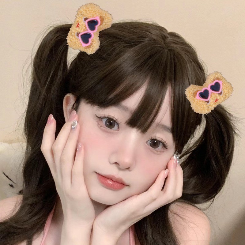 Kính Mát Gấu Bơ Sang Trọng Scrunchie - Quà Tặng Cho Bé Gái - Dây Buộc Tóc Nữ - Phụ Kiện Tóc Trang Phục Tiệc - Dễ Thương, Ngọt Ngào, Thời Trang - Kẹp Tóc Sang Trọng - Phim Hoạt Hình Barrettes