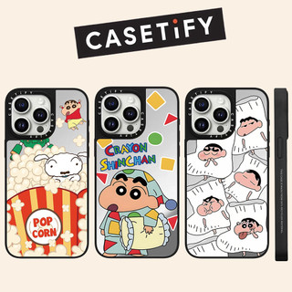 Bộ Đồ Ngủ Crayon Shin chan Gương Cứng Điện Thoại Cho iPhone 17 Pro Max 16 Plus 15 14 13 12 11 Vỏ Acrylic Phía Sau Chống Sốc