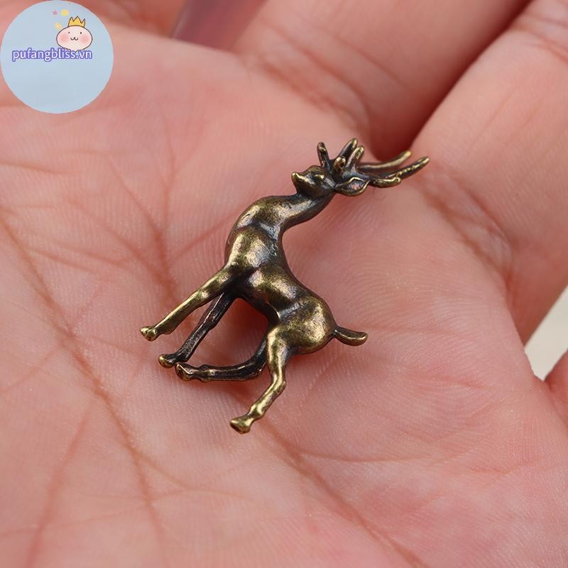 Pufangbliss 1 Hợp Kim Đồng Sika Hươu Để Bàn Đồ Trang Trí Nhỏ Động Vật Cổ Điển Các Bức Tượng Nhỏ Trang Trí Bàn Làm Việc Phụ Kiện Trang Trí Nhà Thủ Công VN