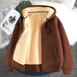 Áo khoác lông cừu có mũ trùm đầu ESEA, phong cách Harajuku Nhật Bản, áo nỉ có mũ trùm đầu lông cừu thông thường rộng rãi