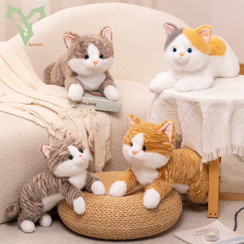 Búp bê chó con mèo mềm mại trang trí phòng khách, quà tặng trẻ em, sinh nhật, Giáng Sinh